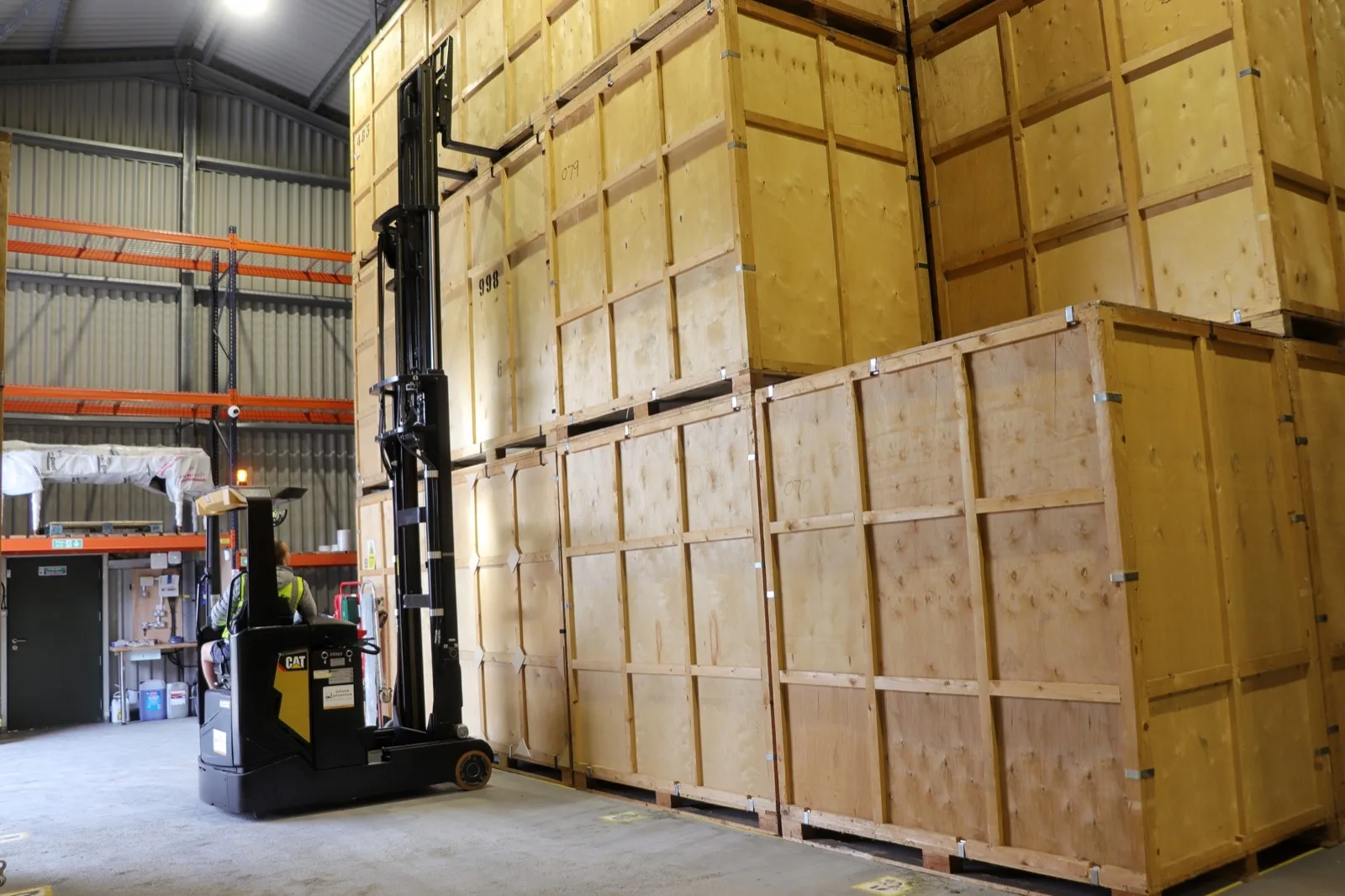 Containerised storage units at the Wolves store for a move in Kent