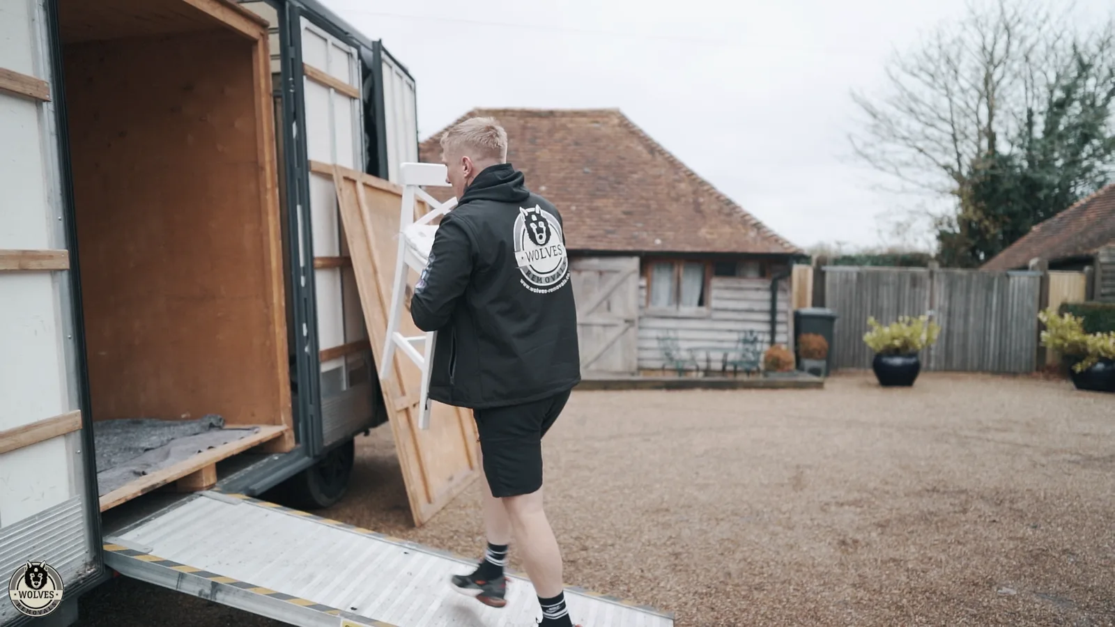 Loading a van in the countryside for a Horsham removal