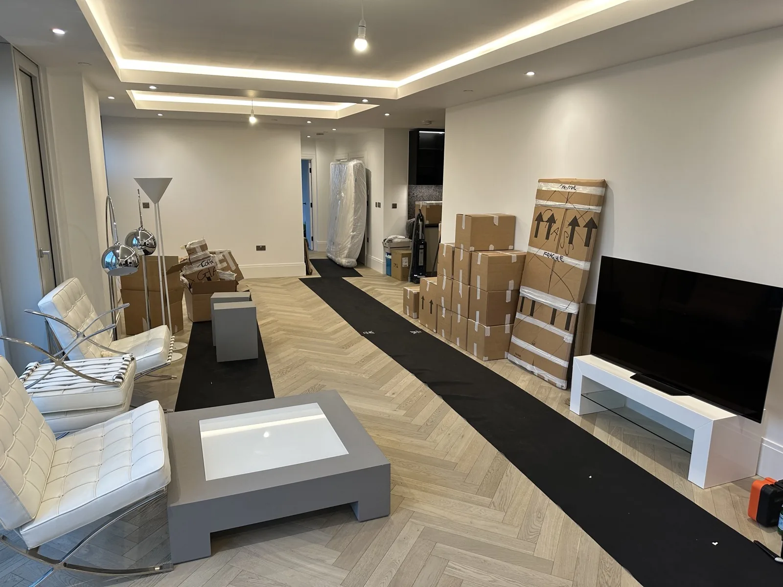 Packing wrapped furniture house clearance