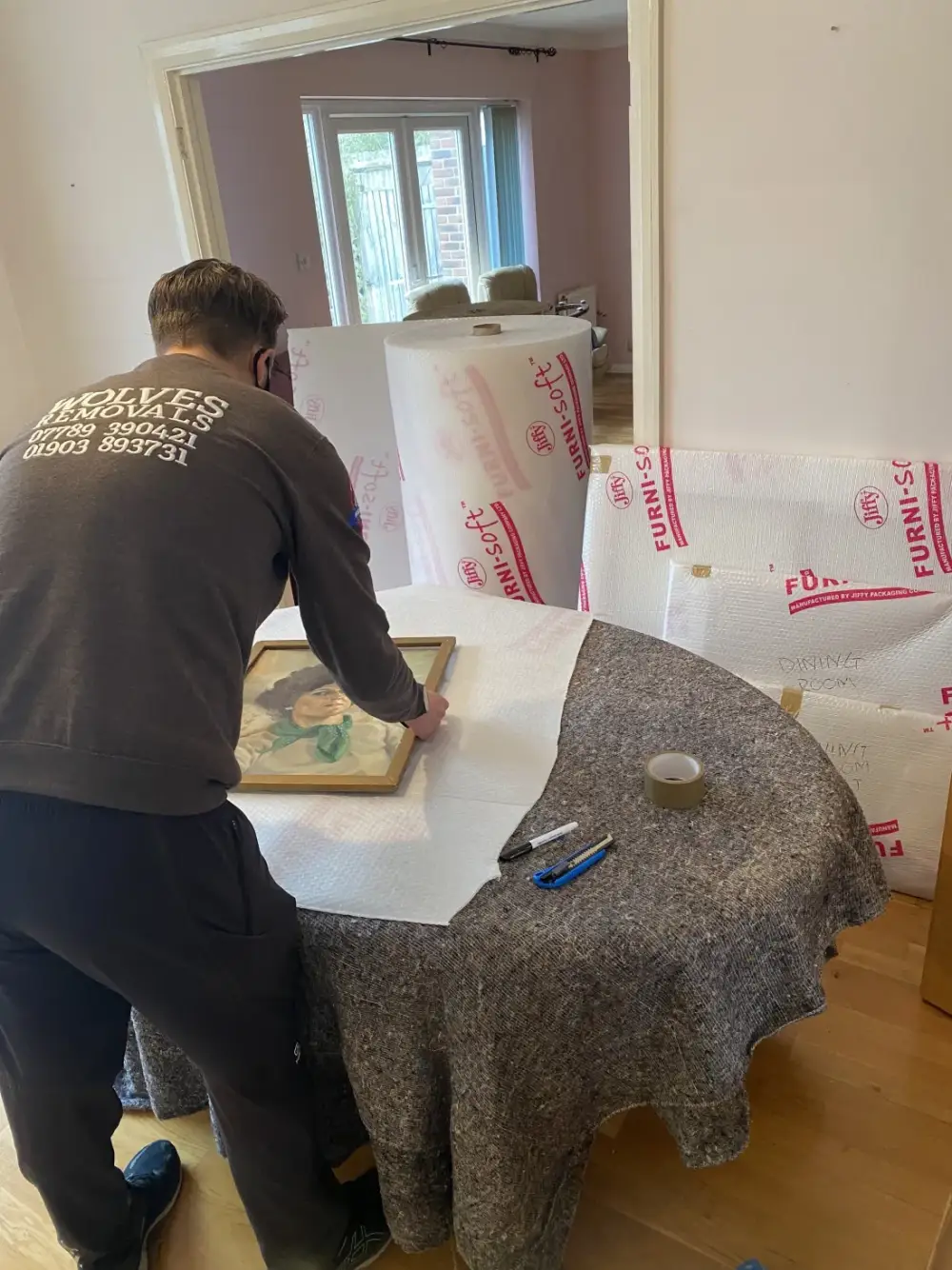 Professional movers at a customer's property in Fittleworth