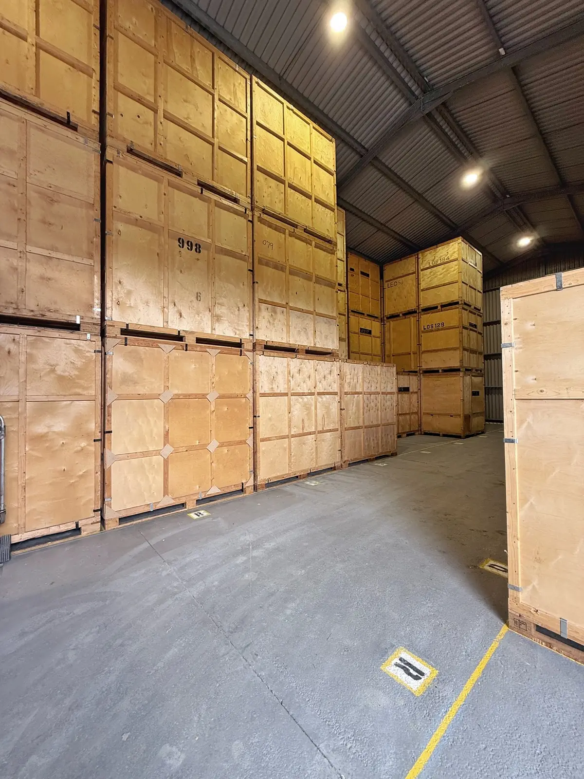 Inside the clean, secure containerised storage warehouse