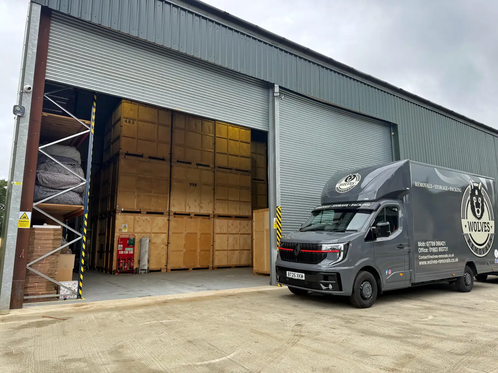 Inside the Wolves Removals secure storage warehouse
