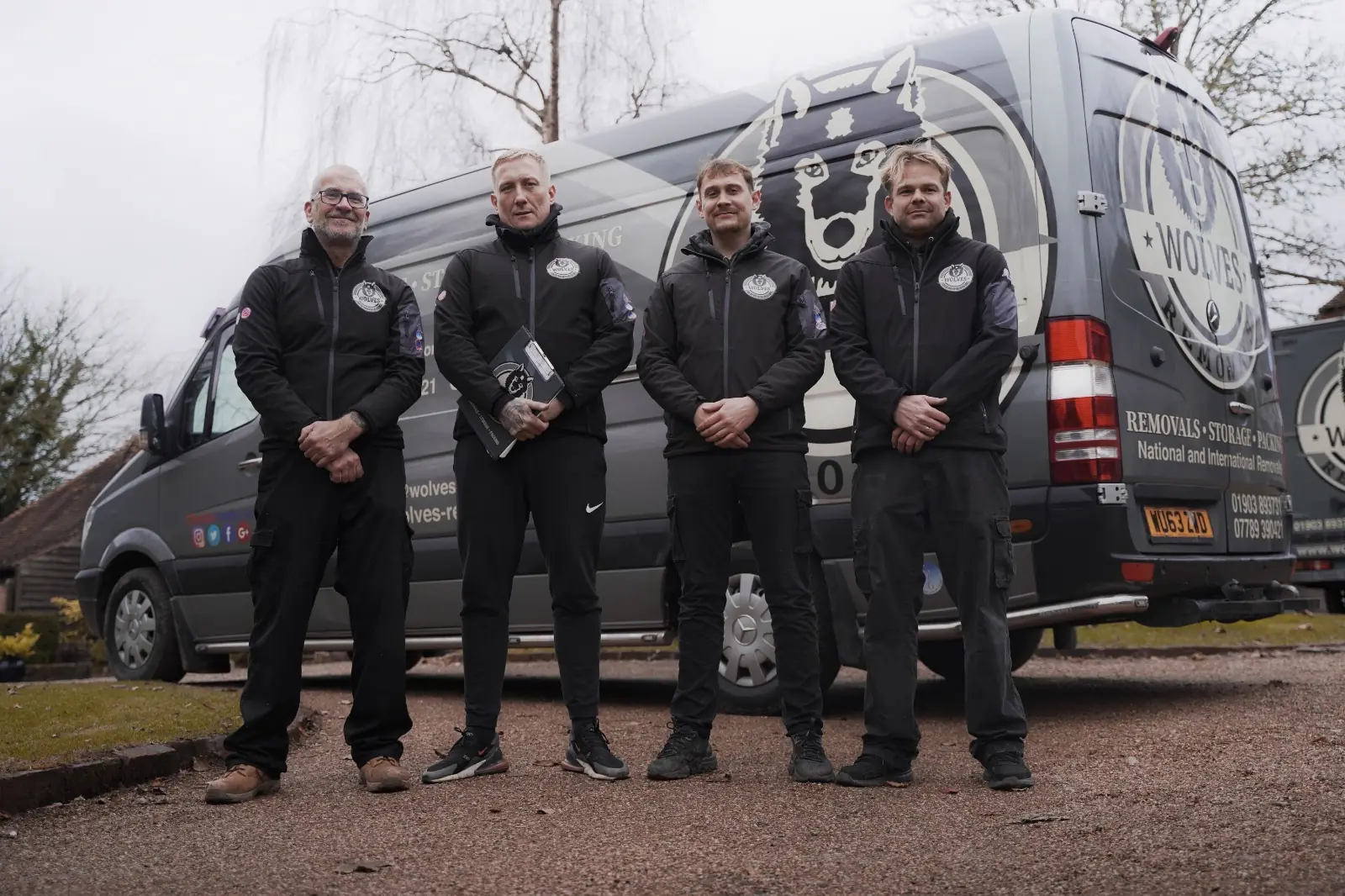 Wolves team beside a van — a Hove removal