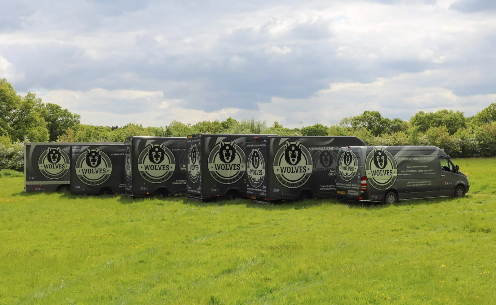 The Wolves Removals van fleet in Sussex