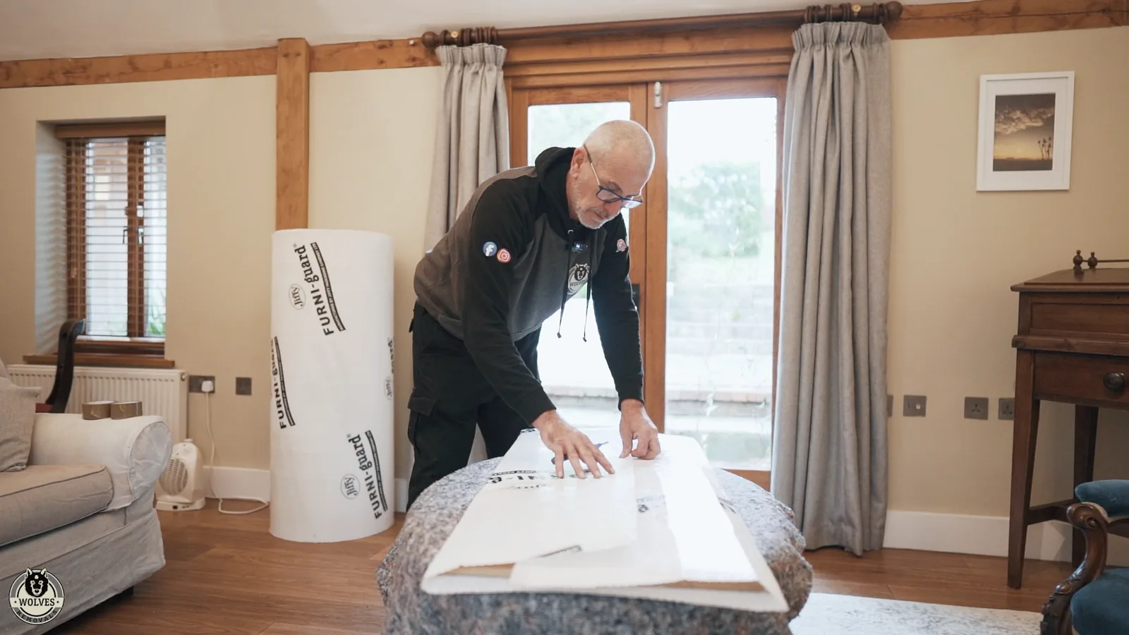 Wrapping living-room furniture on a Lewes house move