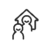 Happy customers in their new home icon