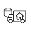 Move day removal van and calendar icon