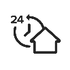 Packing day 24 hours clock icon