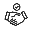 Quotation acceptance handshake icon